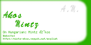 akos mintz business card